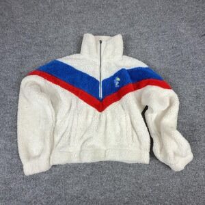 Kansas Jayhawks Sweatshirt Womens Medium White NCAA Sherpa Summit Sportswear